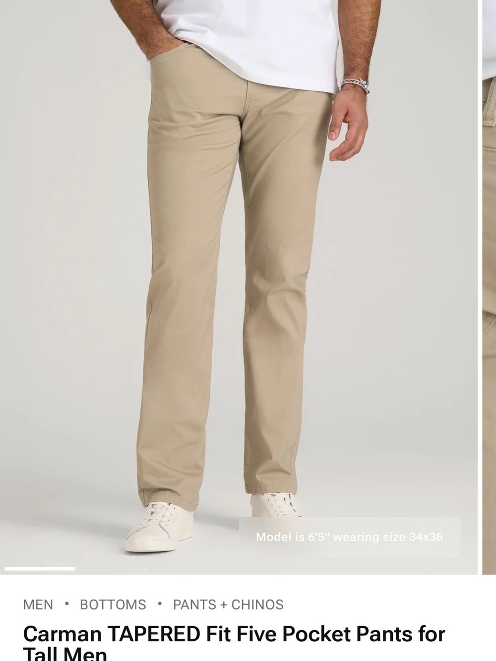 Carman Tapered Fit Chinos in Khaki
